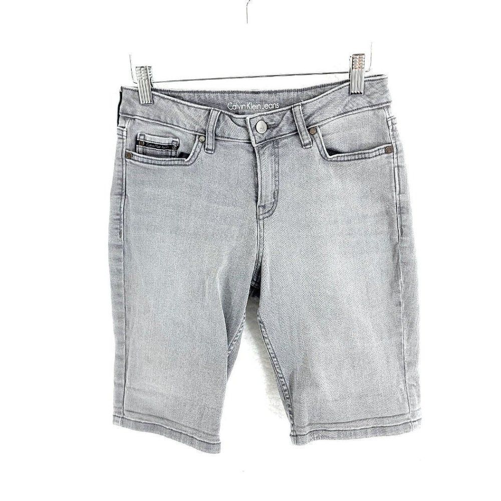 Calvin Klein Jeans Gray City Short Size 2 Mid Rise Denim Shorts 28/9.5